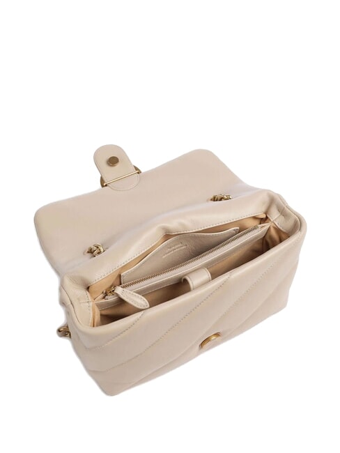 CLASSIC LOVE PUFF Geanta din piele Nappa bej-gri fumuriu-auriu antic - Genți femei