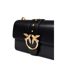 PINKO LOVE ONE CLASSIC Geantă de umăr mini din piele aur negru-vechi - Genți femei - 3