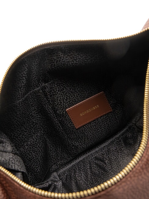 LUNA BAG MIDDLE ECO LINE LUNA Geantă de umăr din material textil jet op alune de pădure - Genți femei