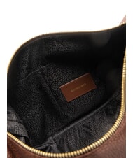 BORBONESE LUNA BAG MIDDLE ECO LINE LUNA Geantă de umăr din material textil jet op alune de pădure - Genți femei - 5