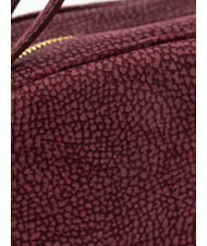 BORBONESE CAMOSCIO SEXY MEDIUM Geantă medie din piele întoarsă merlot - Genți femei - 3