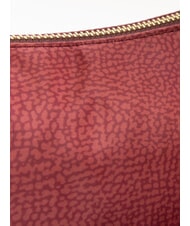 BORBONESE LUNA BAG MIDDLE ECO LINE LUNA Geantă de umăr din material textil jet op merlot - Genți femei - 3