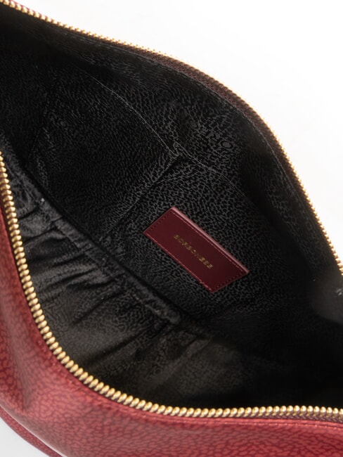 LUNA BAG MIDDLE ECO LINE LUNA Geantă de umăr din material textil jet op merlot - Genți femei