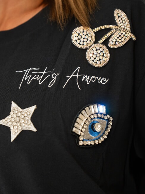 BOXY Tricou din bumbac negru - tricou