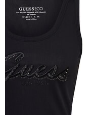 GUESS RAISSA LOGO Maiou cu logo cu strasuri jetbla - tricou - 3
