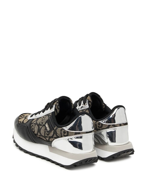 EVELYN 915  Teniși pentru femei piele intoarsa / argintie - Pantofi femei