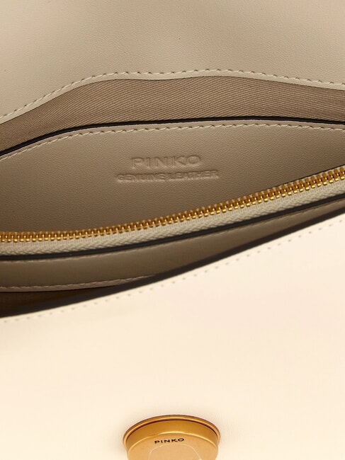 LOVE ONE CLASSIC Geantă de umăr mini din piele mătase alb-aur antic - Genți femei