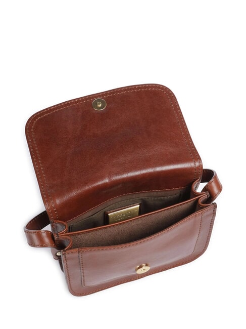 STORY DONNA Geantă de umăr mini, din piele BROWN - Genți femei