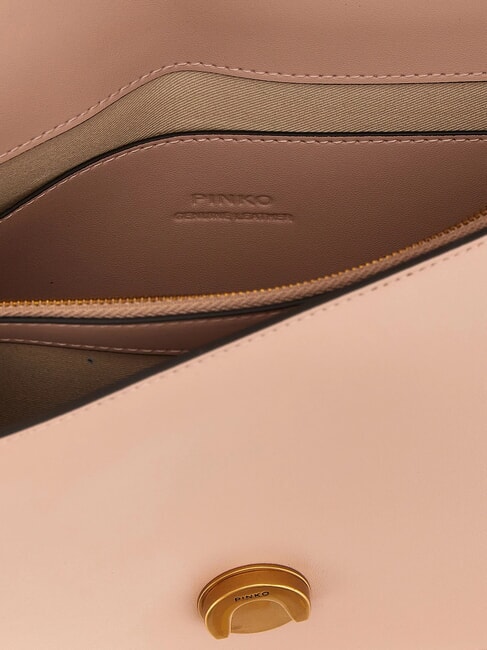 LOVE ONE CLASSIC Geantă de umăr din piele cu clapă pulbere-aur antic - Genți femei