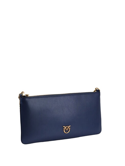 HORIZONTAL FLAT  Geanta de umar, din piele gol antic umbros albastru indigo - Genți femei