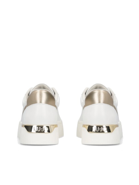 PRETTY 06 Teniși din piele cu platformă alb/aur deschis - Pantofi femei