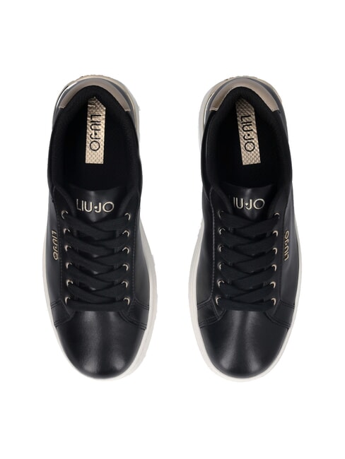 PRETTY 06 Teniși din piele cu platformă negru/aur deschis - Pantofi femei