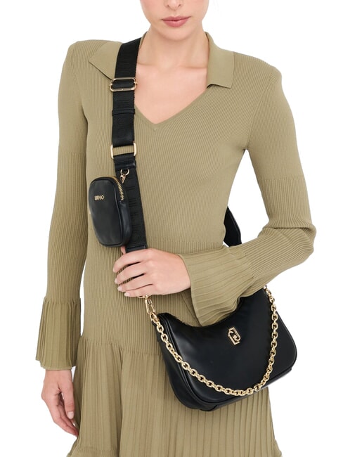 ACHALA Geantă mică cu lanț și husă BLACK - Genți femei