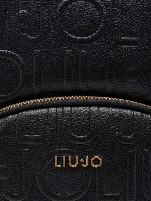 MANHATTAN Rucsac mediu cu logo în relief BLACK - Genți femei