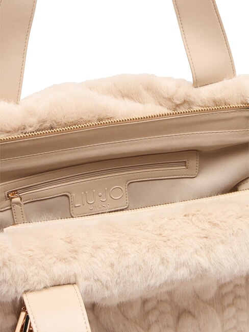 VERRY Geantă hobo mare de pluș NEUTRU - Genți femei