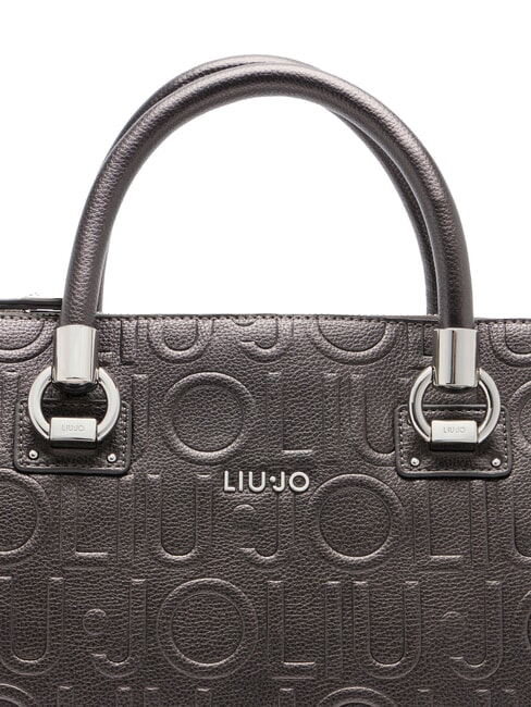 MANHATTAN Geantă medie tip ghiozdan cu logo antracit met. - Genți femei