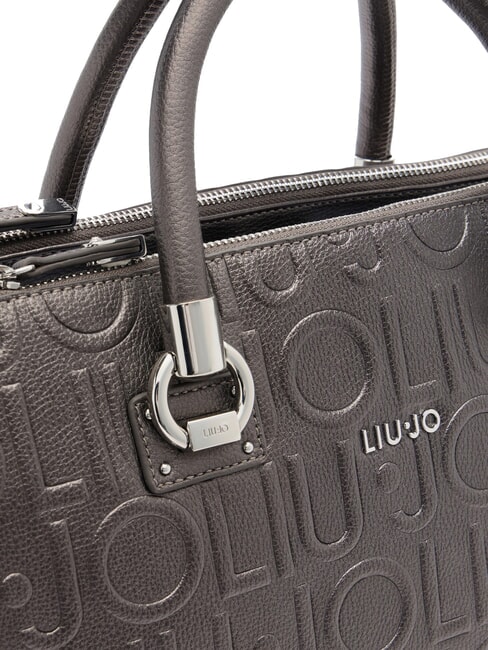 MANHATTAN Geantă medie tip ghiozdan cu logo antracit met. - Genți femei