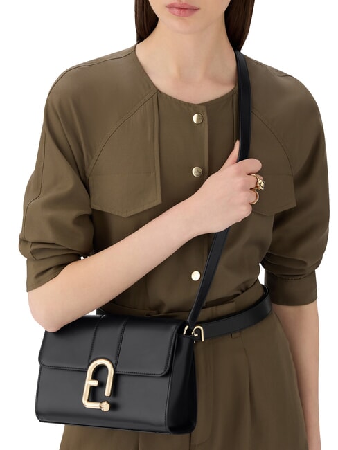 URBAN Geantă mică de umăr din piele negru - Genți femei