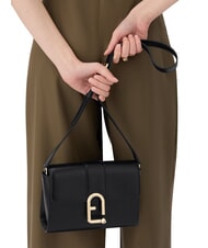 FURLA URBAN Geantă mică de umăr din piele negru - Genți femei - 6