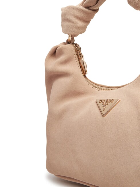 ISOTTA Geantă din piele întoarsă cu lanț pur și simplu taupe - Genți femei