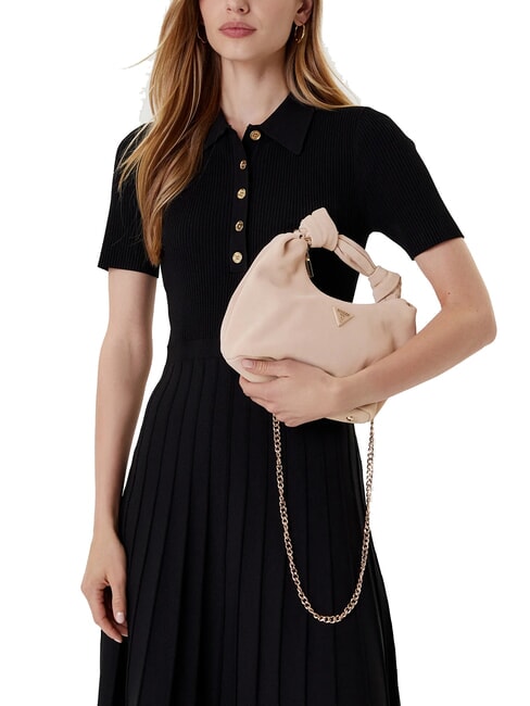 ISOTTA Geantă din piele întoarsă cu lanț pur și simplu taupe - Genți femei