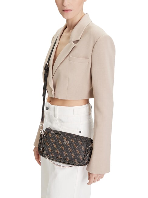 NOELLE 2 Geantă de umăr 2 în 1 cu logo 4G maro - Genți femei