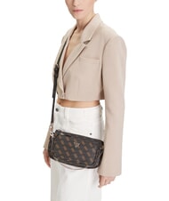 GUESS NOELLE 2 Geantă de umăr 2 în 1 cu logo 4G maro - Genți femei - 7