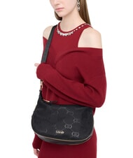 LIUJO KALISKA Geantă hobo medie din nailon BLACK - Genți femei - 7