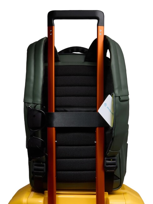 CORNER SPECIALE GOMMATO  Rucsac pentru laptop de 14", extensibil VERDE - Rucsacuri pentru laptop