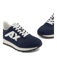 ARMANI EXCHANGE DROP MICROSUEDE Teniși cu logo contrastant bleumarin+alb-gălbui - Pantofi bărbați - 4