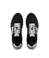ARMANI EXCHANGE DROP MICROSUEDE Teniși cu logo contrastant negru + alb-gălbui - Pantofi bărbați - 3