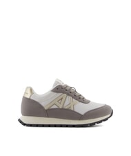 ARMANI EXCHANGE DROP MICROSUEDE Teniși cu logo lateral bas brun + alb-gălbui - Pantofi femei - 2
