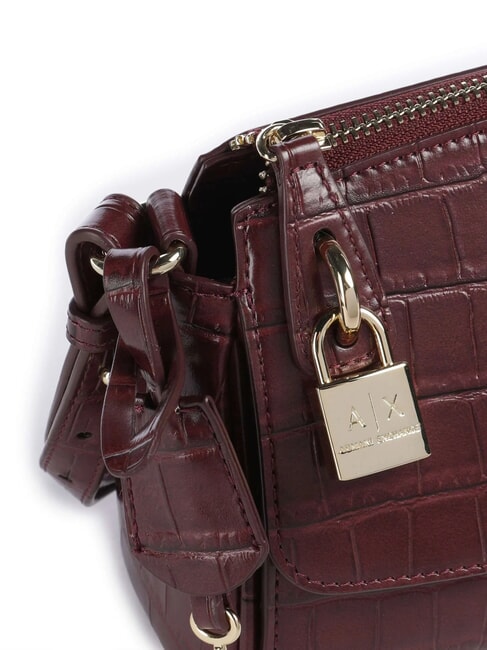 JANE CROCO Geantă de umăr cu imprimeu de crocodil canelură - Genți femei