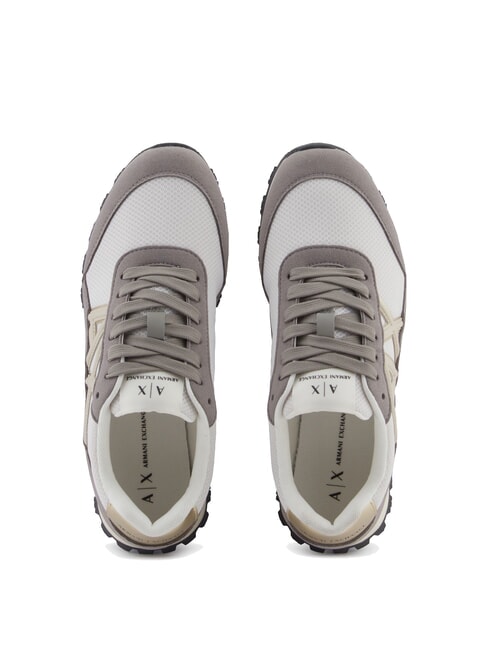 DROP MICROSUEDE Teniși cu logo lateral bas brun + alb-gălbui - Pantofi femei