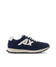ARMANI EXCHANGE DROP MICROSUEDE Teniși cu logo contrastant bleumarin+alb-gălbui - Pantofi bărbați - 2