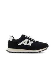 ARMANI EXCHANGE DROP MICROSUEDE Teniși cu logo contrastant negru + alb-gălbui - Pantofi bărbați - 2