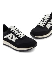 ARMANI EXCHANGE DROP MICROSUEDE Teniși cu logo contrastant negru + alb-gălbui - Pantofi bărbați - 4