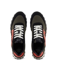 ARMANI EXCHANGE DROP MICROSUEDE Teniși cu logo contrastant noapte de măsline negre și dovleac - Pantofi bărbați - 3