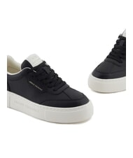 ARMANI EXCHANGE KURT MINI-TUMBLED Adidași cu talpă înaltă negru - Pantofi femei - 4
