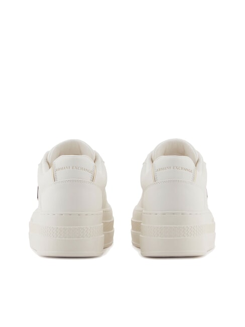 JANE Teniși cu platformă alb-gălbui + auriu pal - Pantofi femei