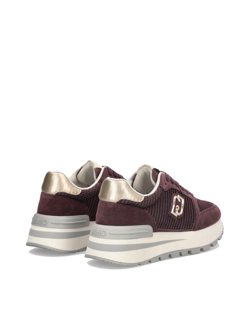 AMAZING 25 Teniși din piele &icirc;ntoarsă și plasă purpuriu/auriu deschis - Pantofi femei