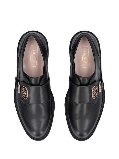 LONDON 01 Pantofi din piele cu cataramă negru - Pantofi femei