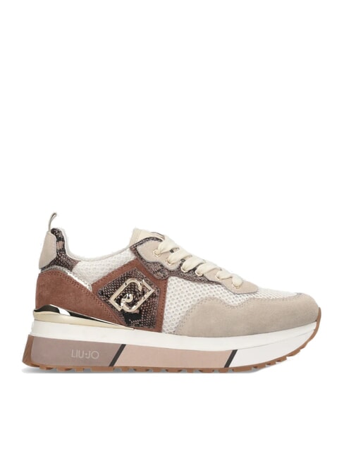 MAXI WONDER 01 Teniși cu platformă și detalii din piton frânghie/ciocolată - Pantofi femei