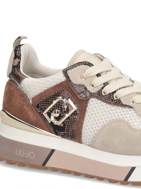 MAXI WONDER 01 Teniși cu platformă și detalii din piton frânghie/ciocolată - Pantofi femei