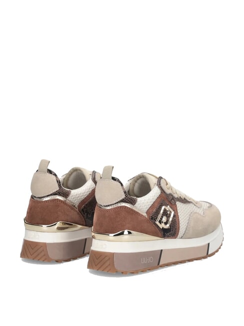 MAXI WONDER 01 Teniși cu platformă și detalii din piton frânghie/ciocolată - Pantofi femei