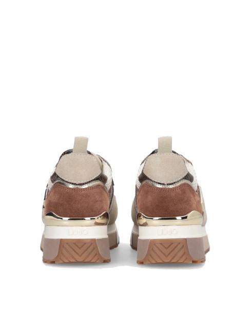 MAXI WONDER 01 Teniși cu platformă și detalii din piton frânghie/ciocolată - Pantofi femei