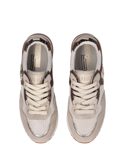 MAXI WONDER 01 Teniși cu platformă și detalii din piton fr&acirc;nghie/ciocolată - Pantofi femei