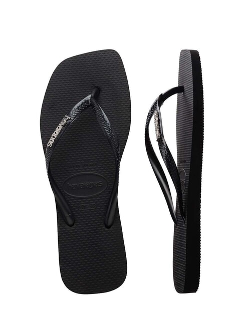 SQUARE LOGO Papuci flip-flop negru/argintiu - Pantofi femei