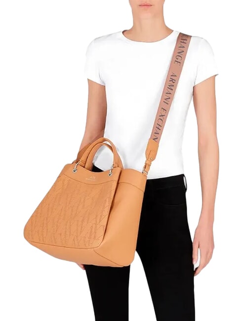 WAVE Geantă mare perforată roz camel - Genți femei