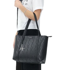 ARMANI EXCHANGE SILVYE MONOGRAM Geantă de cumpărături de umăr negru/negru - Genți femei - 5